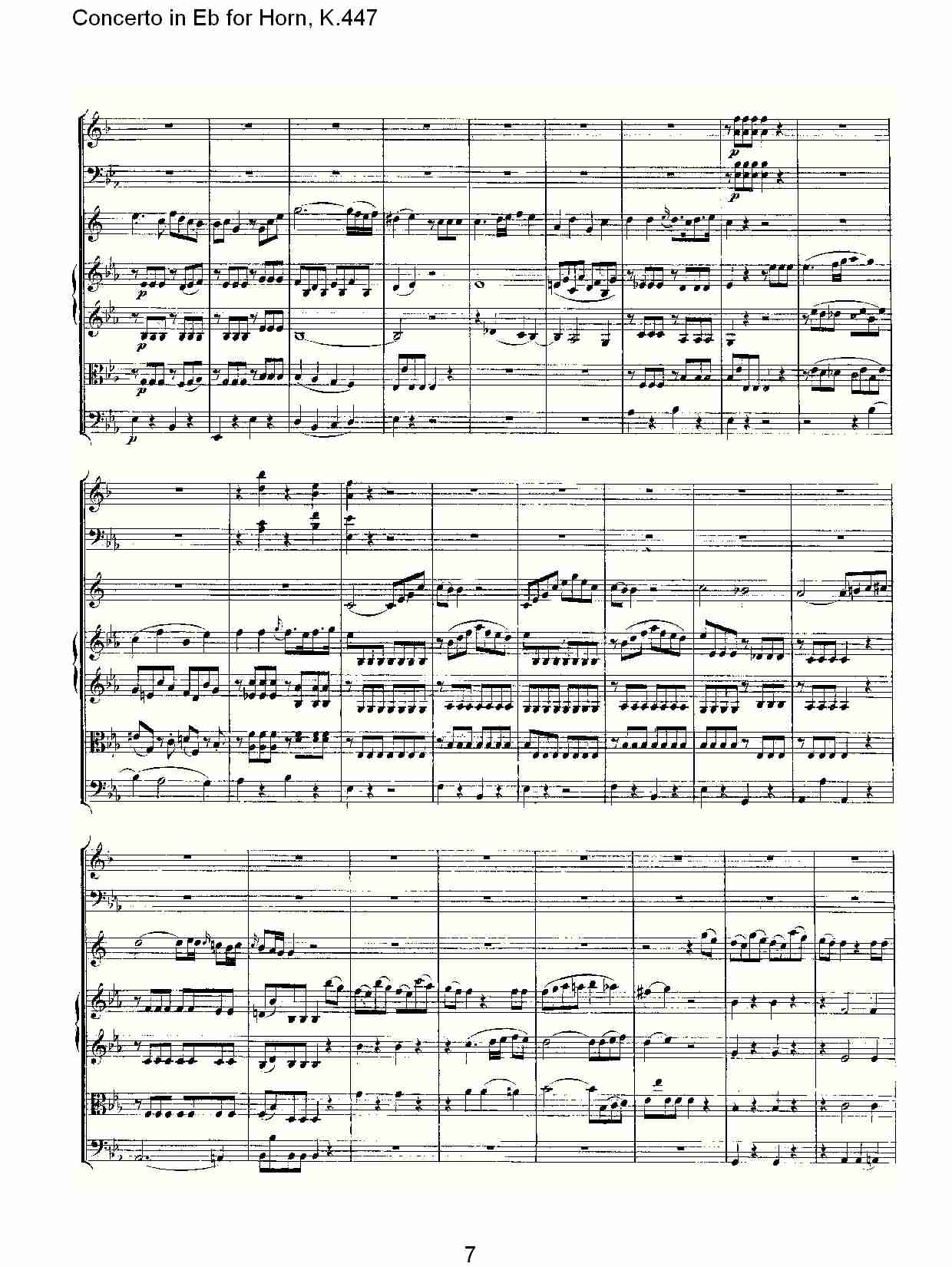 Eb调法国号协奏曲, K.447（二）总谱（图2）