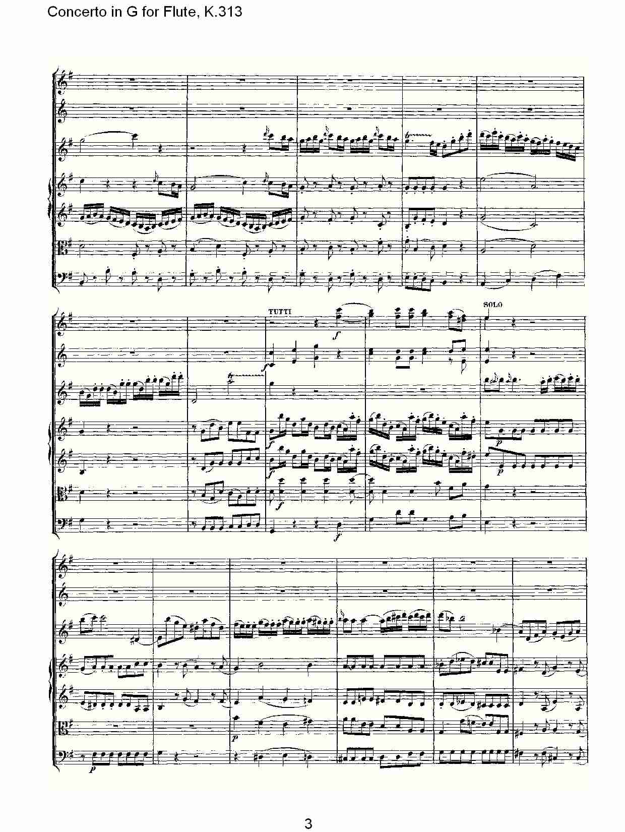 G调长笛协奏曲, K.313（一）总谱（图3）