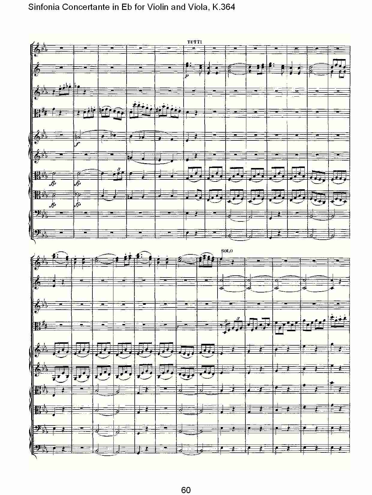 Eb调小提琴与中提琴炫技序曲, K.364（十二）总谱（图5）