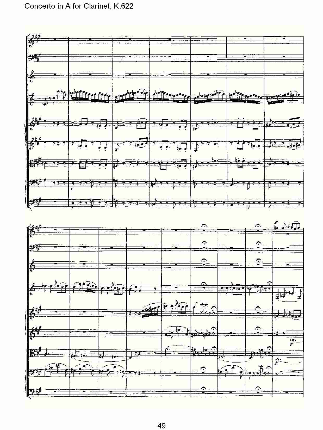 A调单簧管协奏曲, K.622（十）总谱（图4）