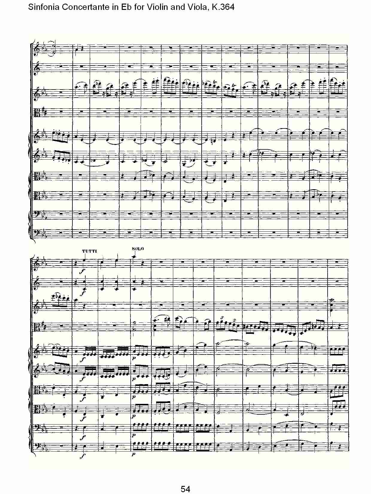 Eb调小提琴与中提琴炫技序曲, K.364（十一）总谱（图4）
