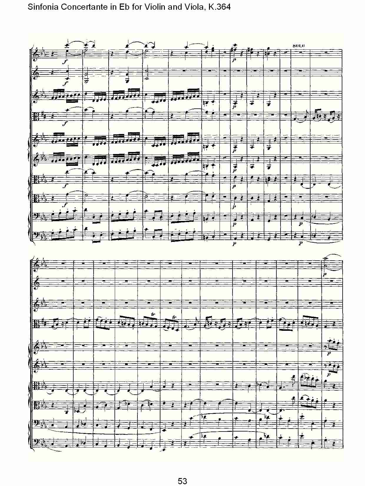 Eb调小提琴与中提琴炫技序曲, K.364（十一）总谱（图3）