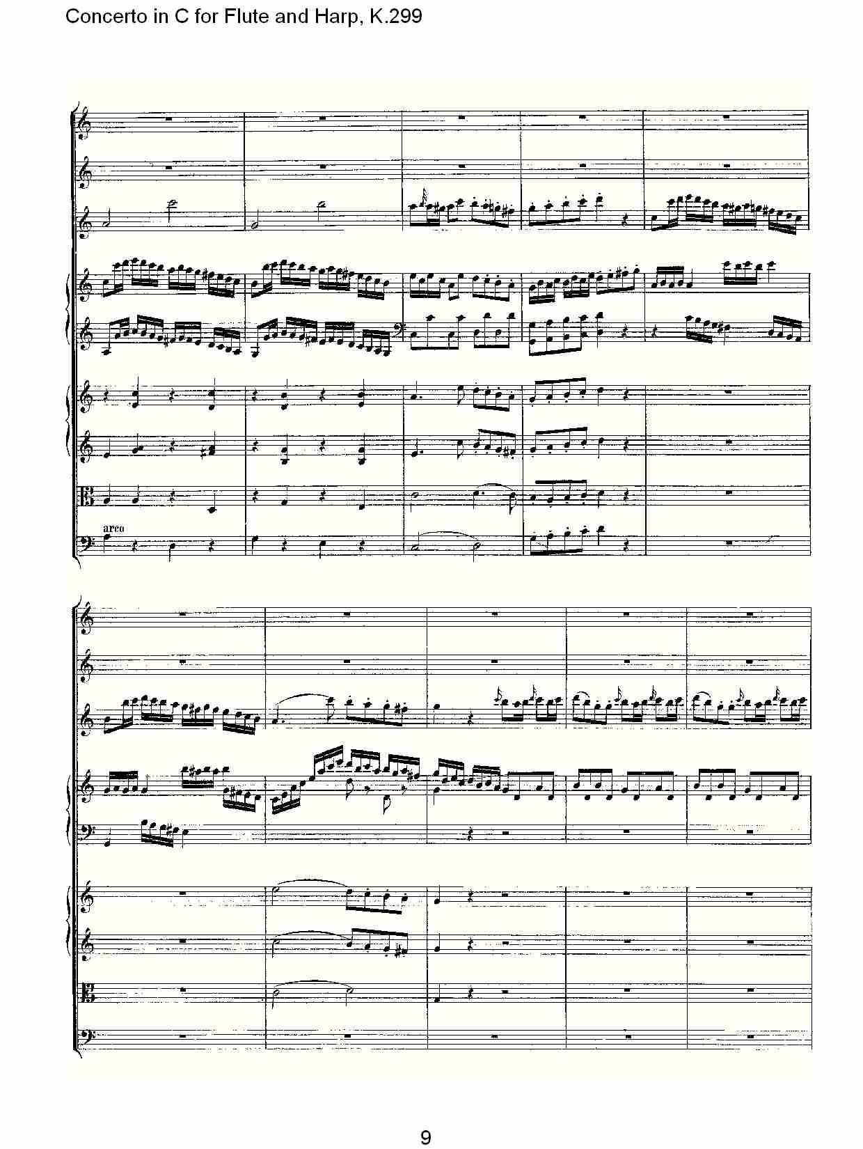 C调长笛与竖琴协奏曲, K.299（二）总谱（图4）