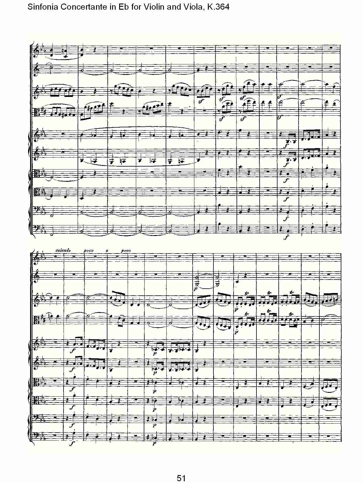 Eb调小提琴与中提琴炫技序曲, K.364（十一）总谱（图1）