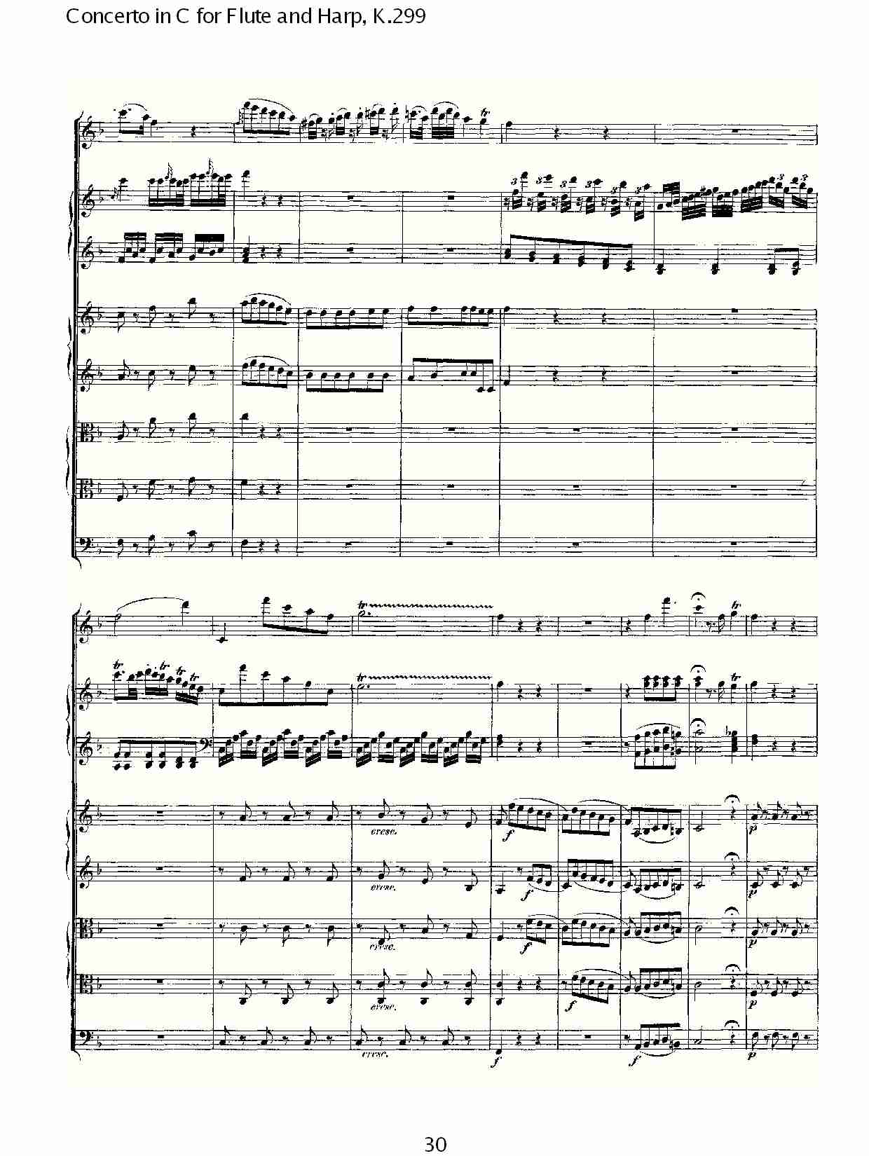 C调长笛与竖琴协奏曲, K.299（六）总谱（图5）