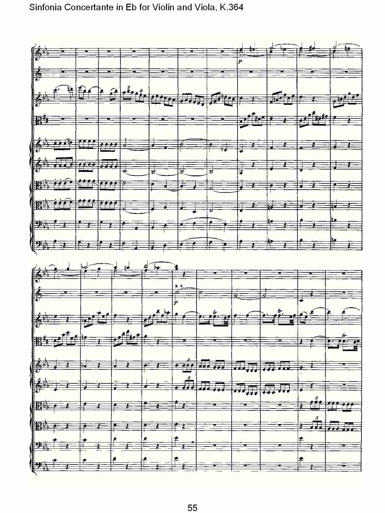 Eb调小提琴与中提琴炫技序曲, K.364（十一）总谱（图5）