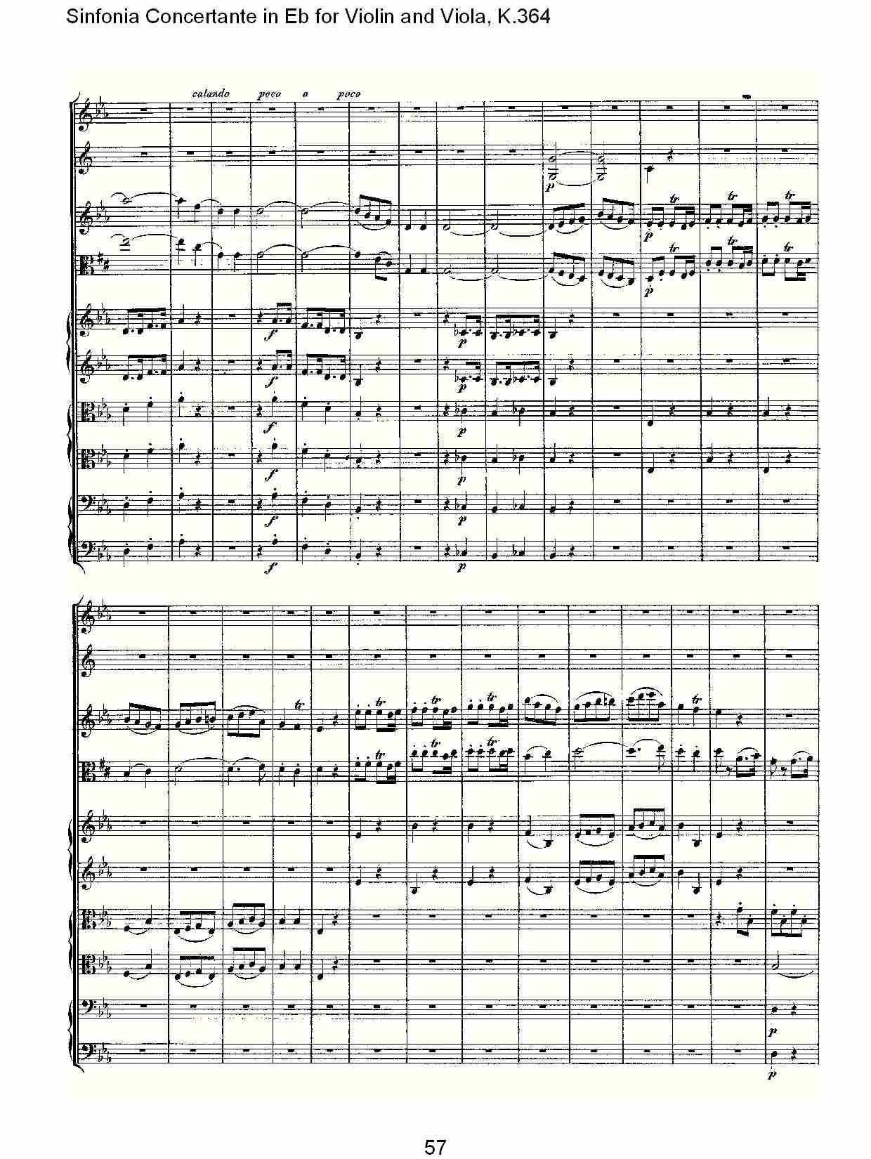 Eb调小提琴与中提琴炫技序曲, K.364（十二）总谱（图2）