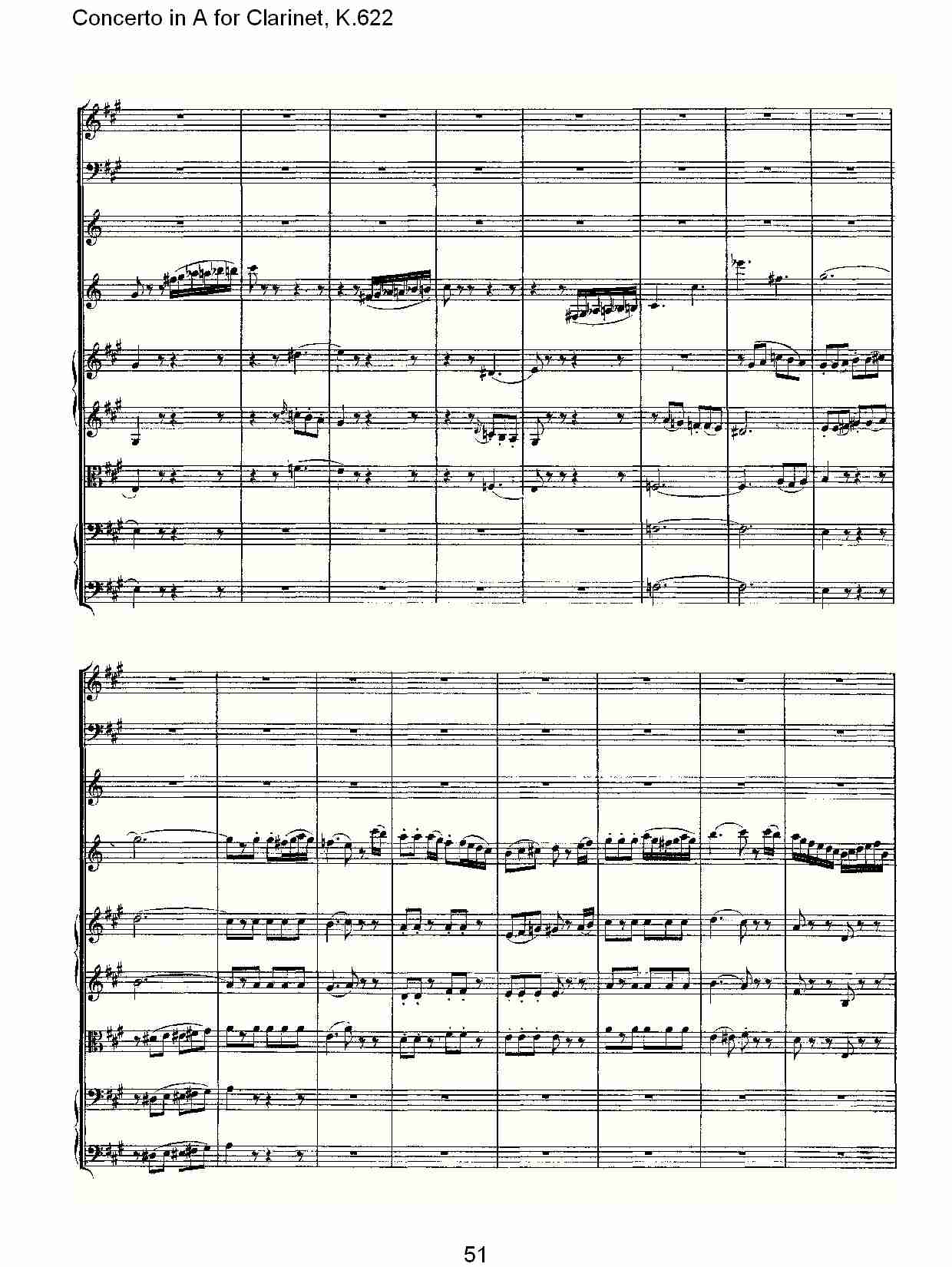 A调单簧管协奏曲, K.622（十一）总谱（图1）