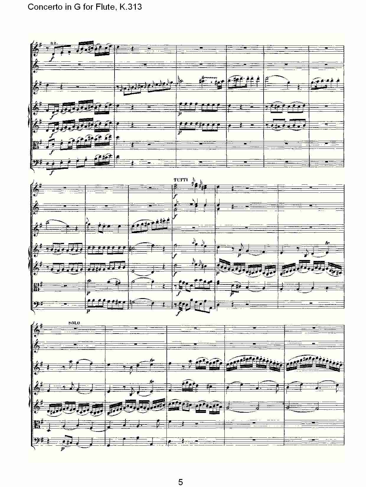 G调长笛协奏曲, K.313（一）总谱（图5）