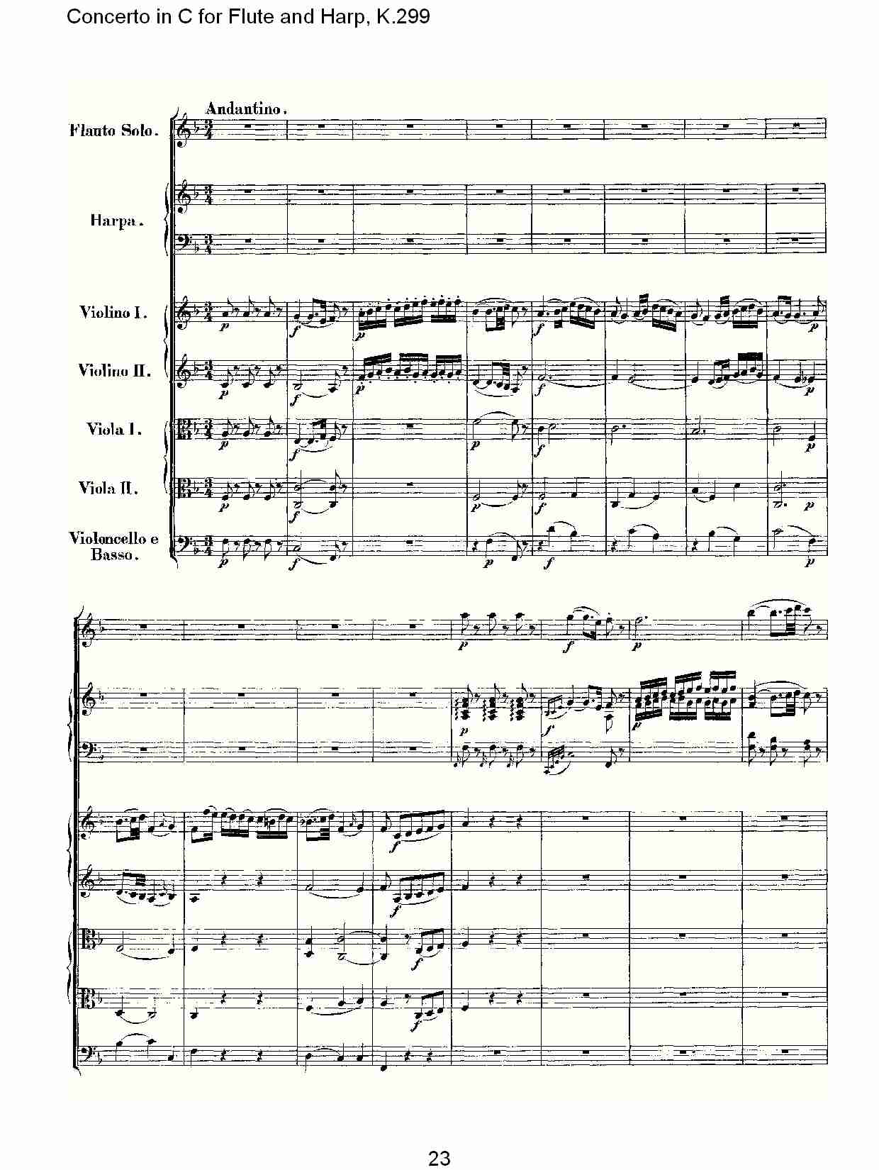C调长笛与竖琴协奏曲, K.299（五）总谱（图3）