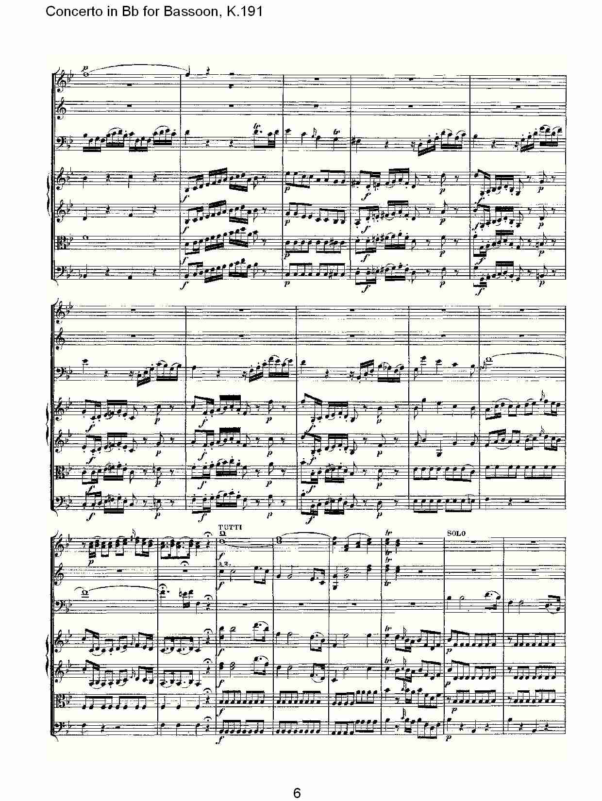 Bb调巴松管协奏曲, K.191（二）总谱（图1）