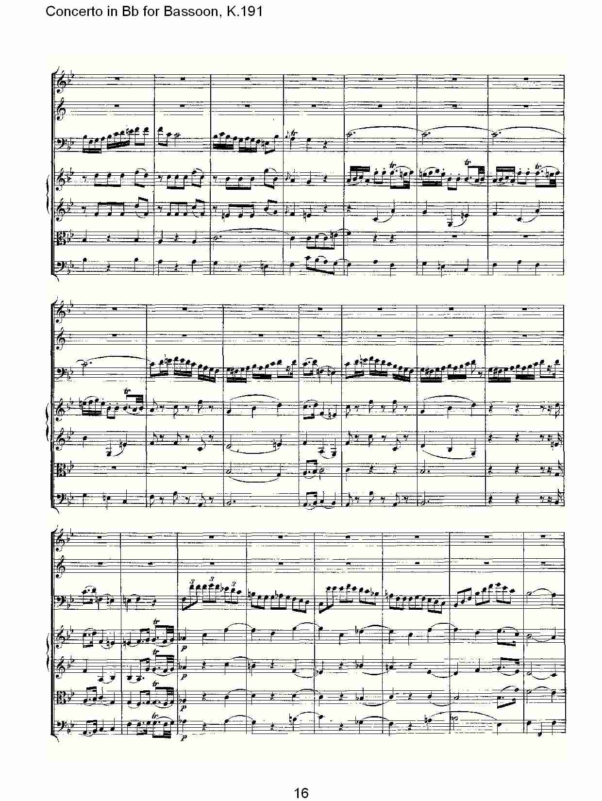 Bb调巴松管协奏曲, K.191（四）总谱（图1）