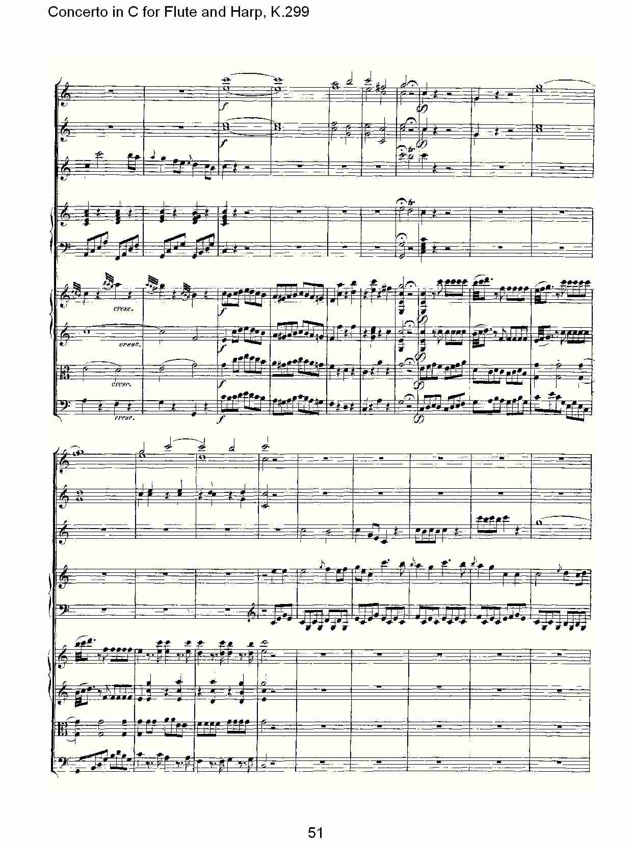 C调长笛与竖琴协奏曲, K.299（十一）总谱（图1）