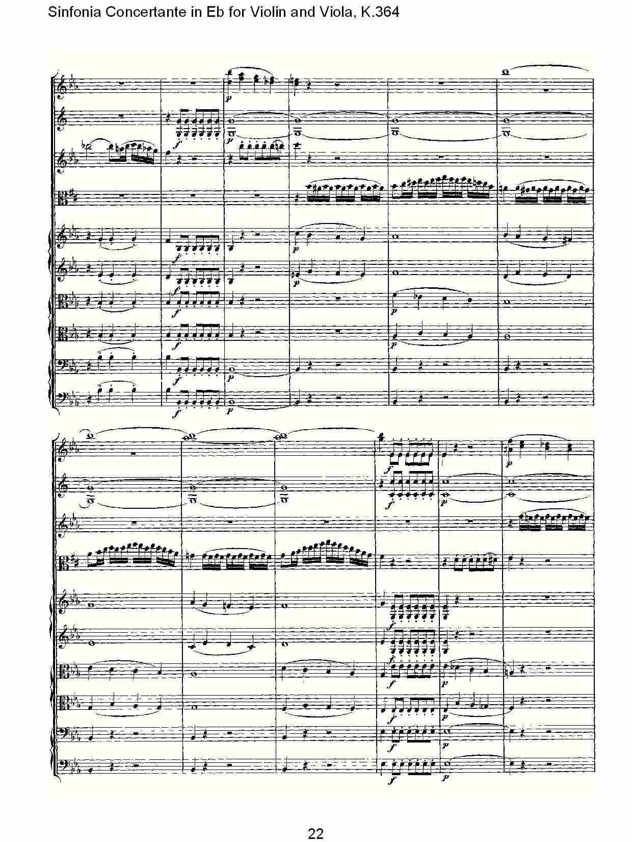 Eb调小提琴与中提琴炫技序曲, K.364（五）总谱（图2）
