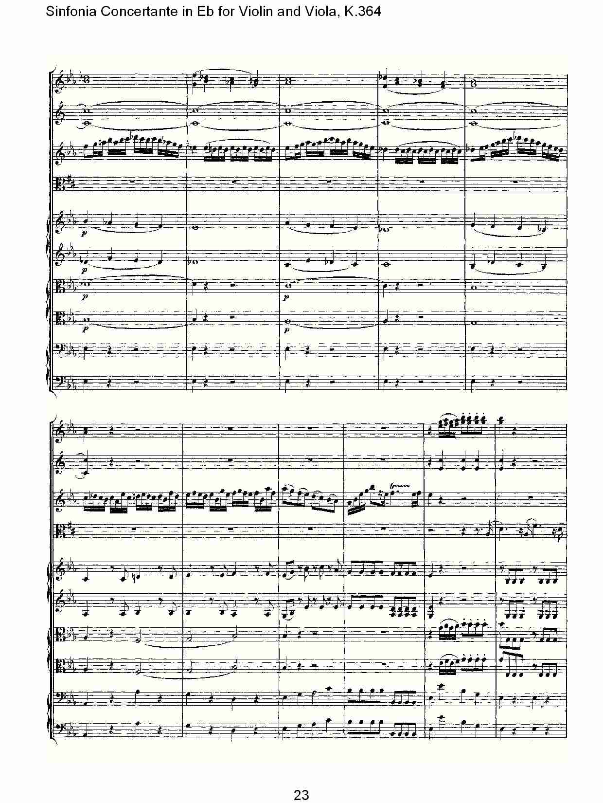 Eb调小提琴与中提琴炫技序曲, K.364（五）总谱（图3）
