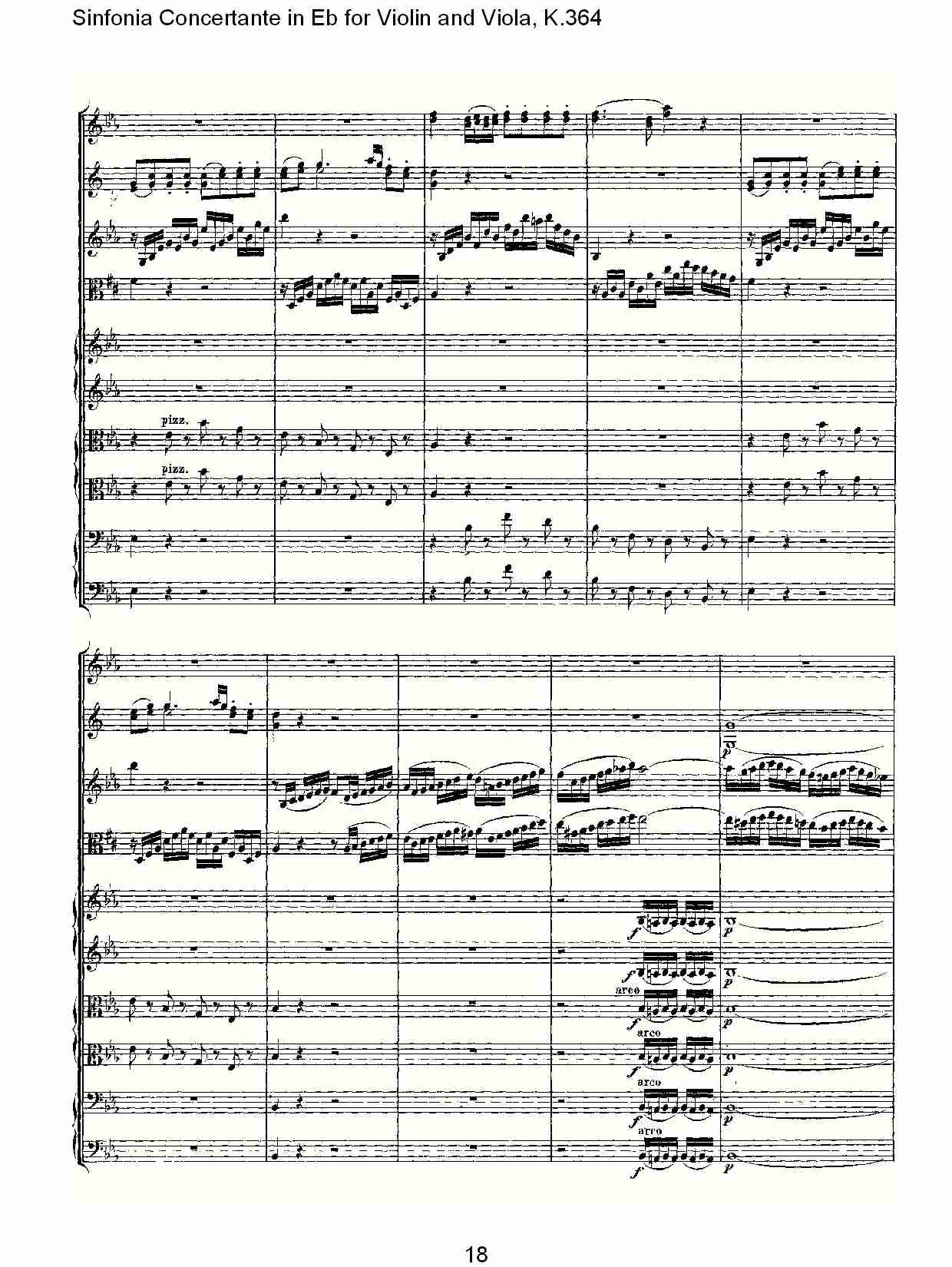 Eb调小提琴与中提琴炫技序曲, K.364（四）总谱（图3）