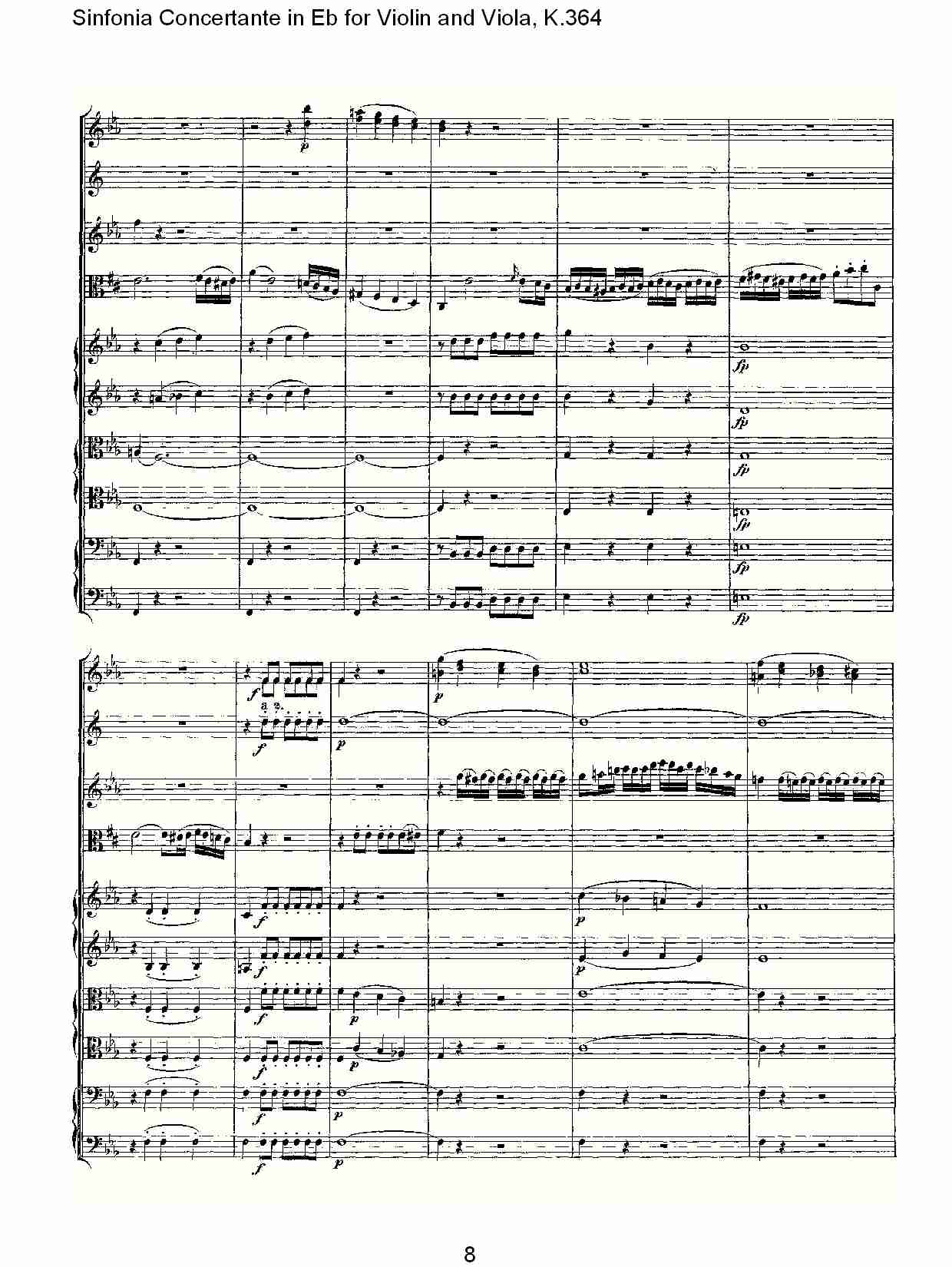 Eb调小提琴与中提琴炫技序曲, K.364（二）总谱（图3）