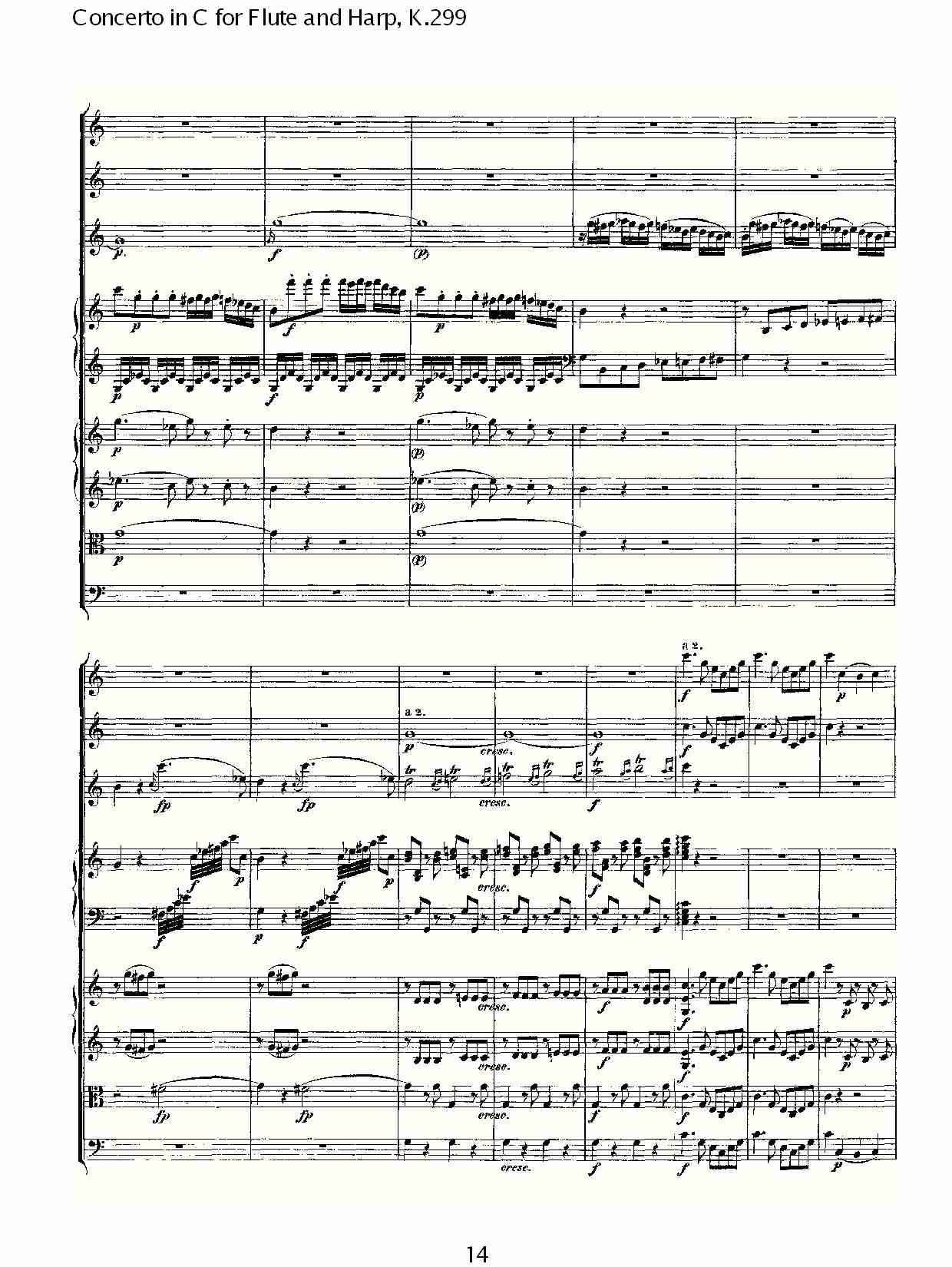 C调长笛与竖琴协奏曲, K.299（三）总谱（图4）
