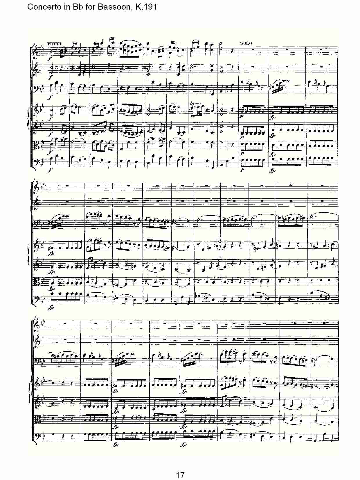 Bb调巴松管协奏曲, K.191（四）总谱（图2）