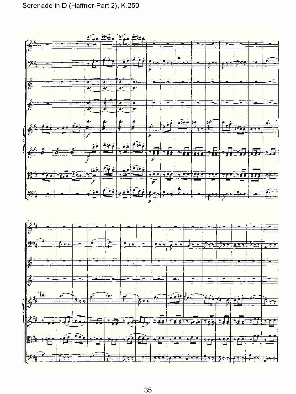 D调小夜曲(Haffner-第二部), K.250（七）总谱（图5）