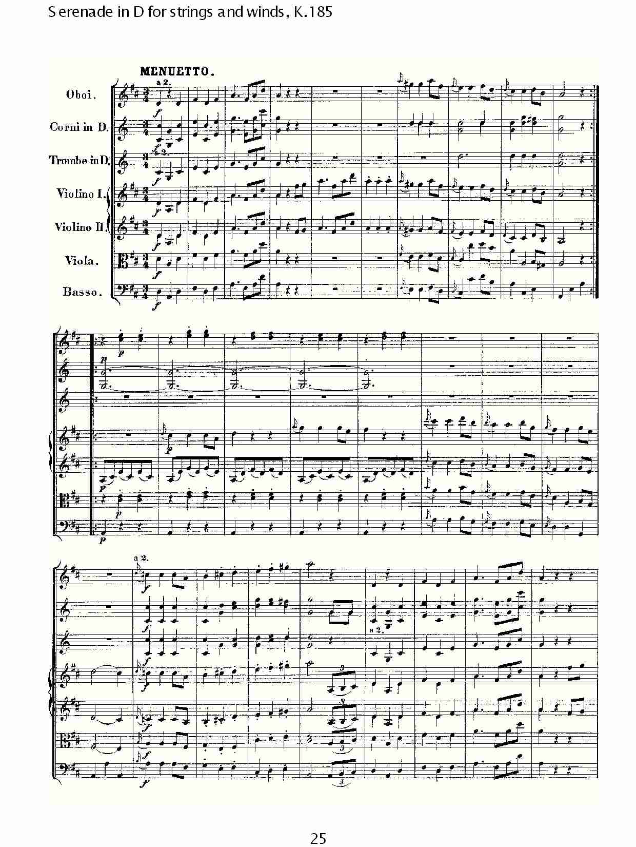 D调管弦乐小夜曲, K.185 （五）总谱（图5）