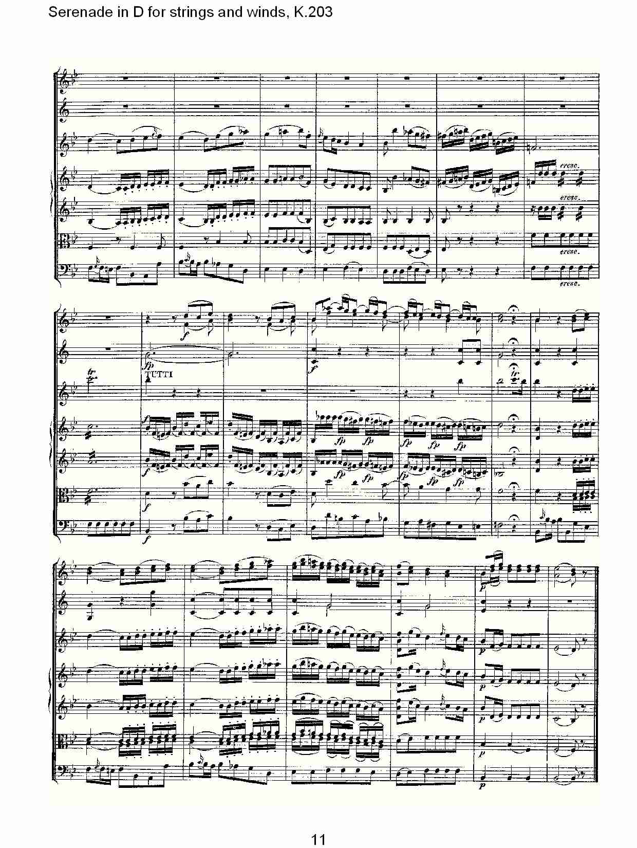 D调管弦乐小夜曲, K.203 （三）总谱（图1）
