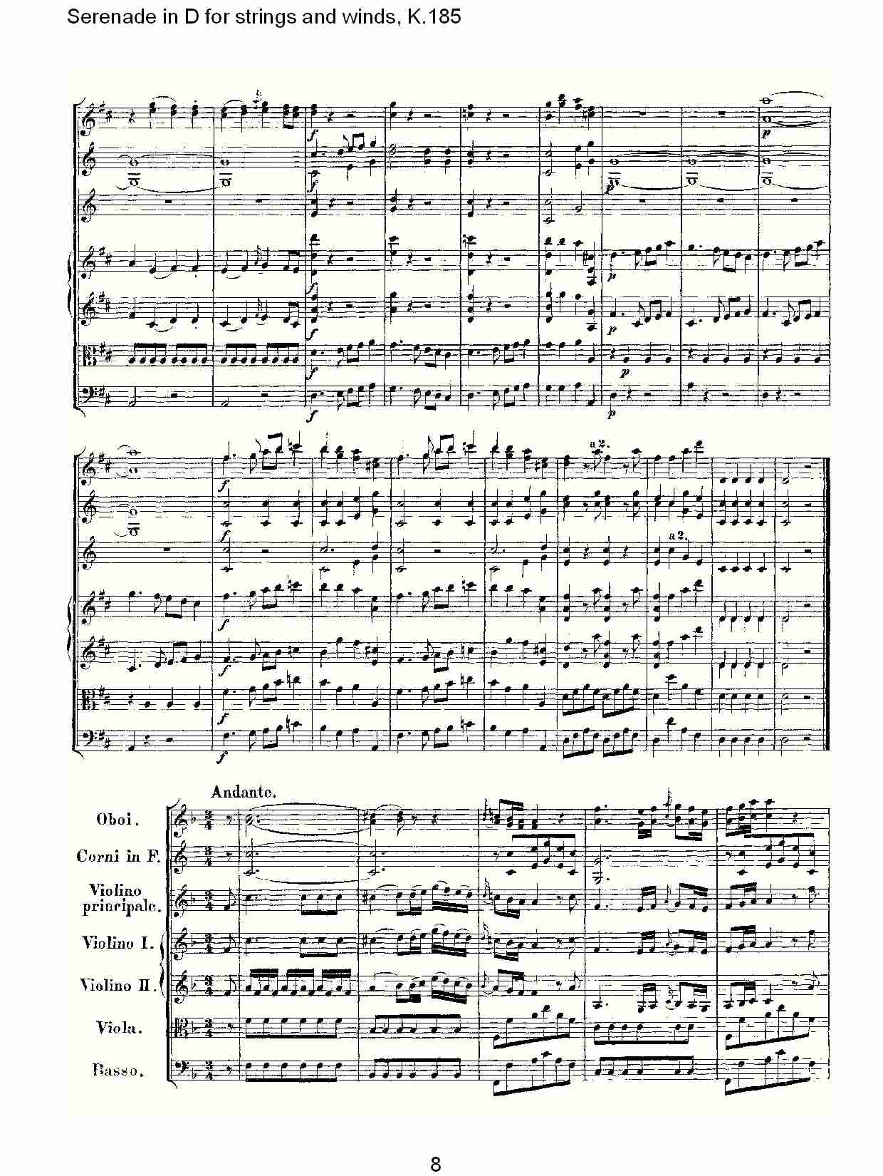 D调管弦乐小夜曲, K.185 （二）总谱（图3）