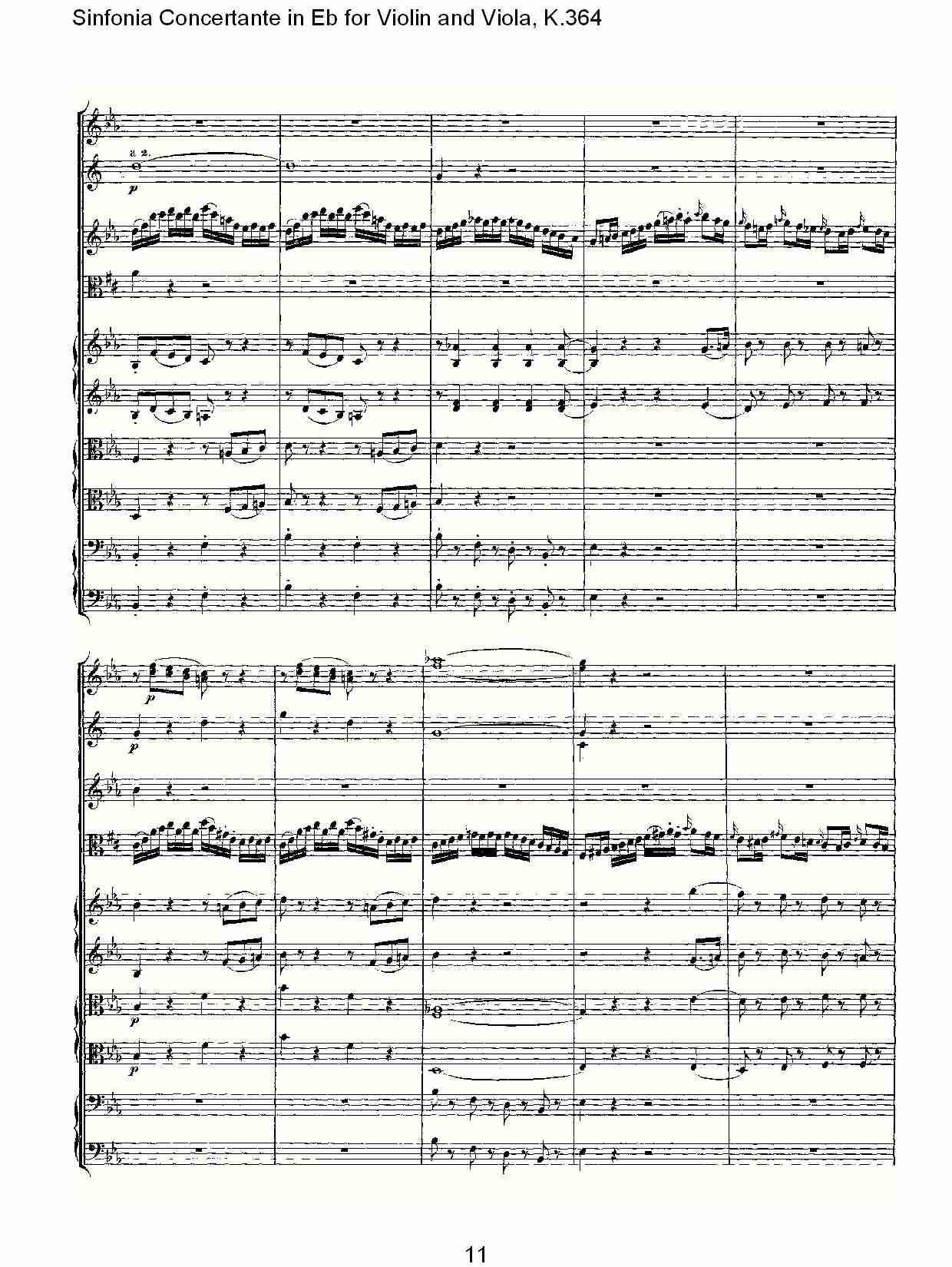 Eb调小提琴与中提琴炫技序曲, K.364（三）总谱（图2）