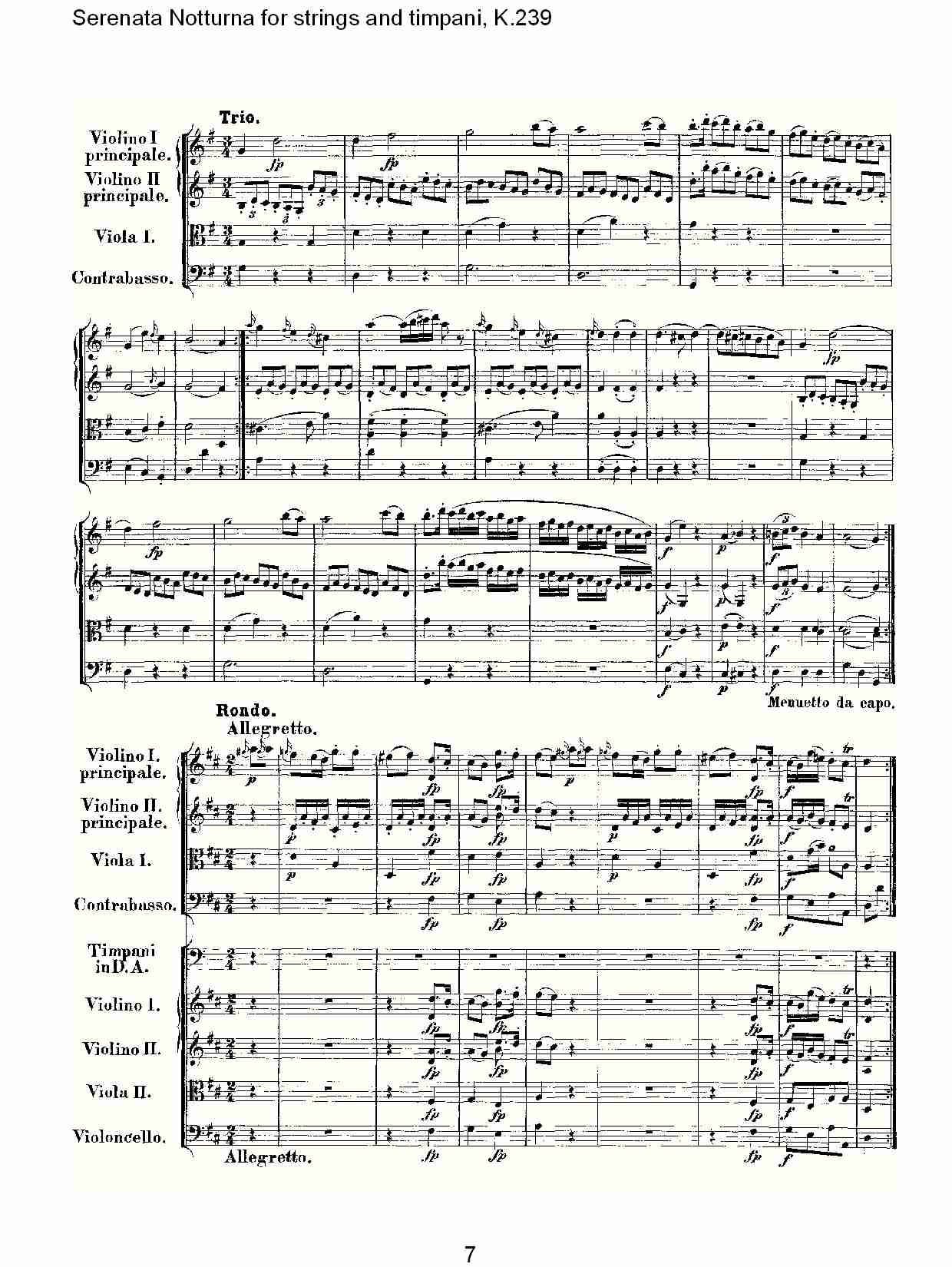 弦乐与定音鼓小夜曲, K.239 （二）总谱（图2）