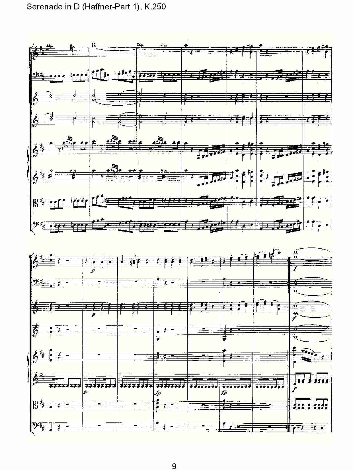 D调小夜曲(Haffner-第一部), K.250 （二）总谱（图4）