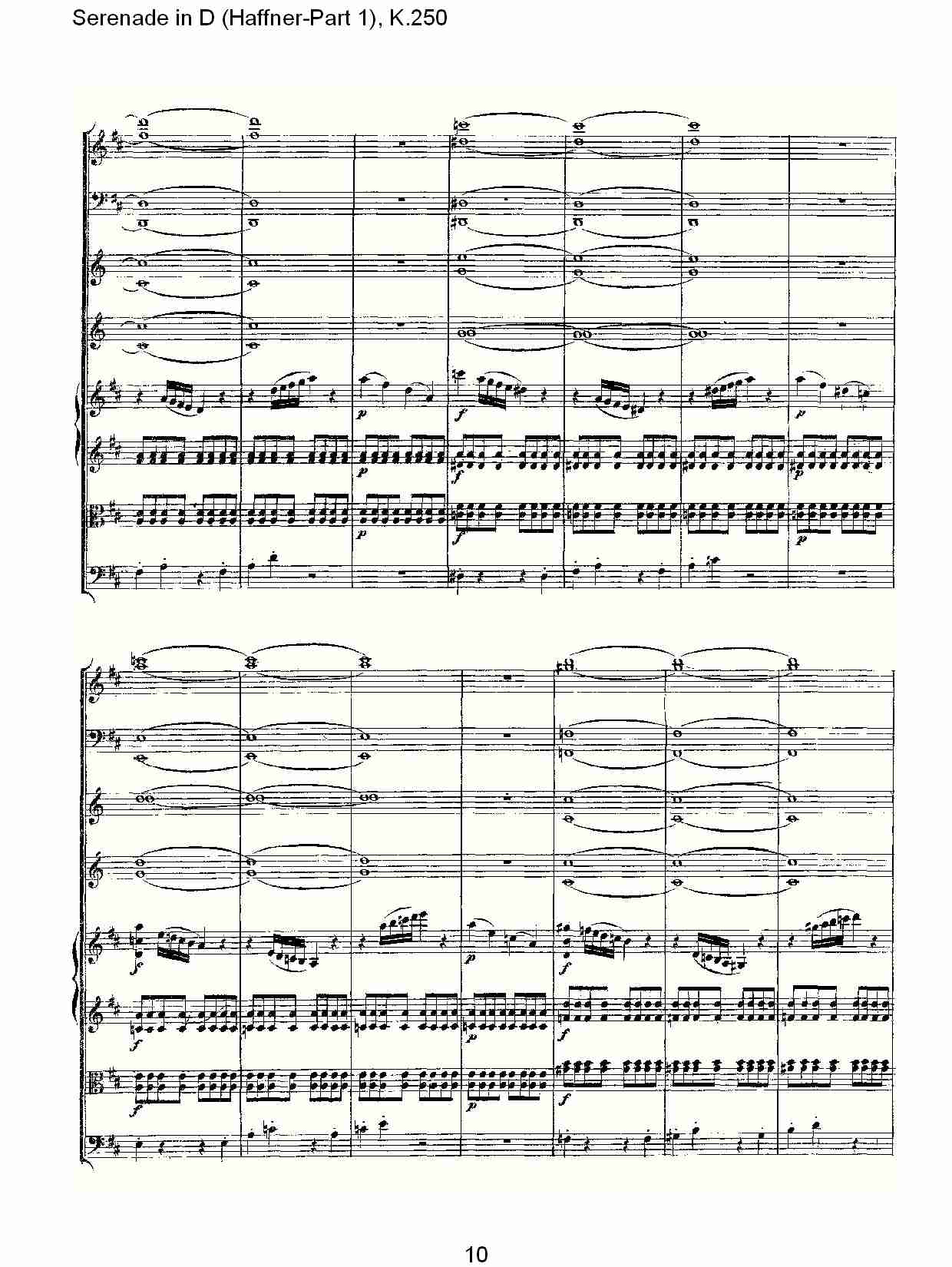 D调小夜曲(Haffner-第一部), K.250 （二）总谱（图5）