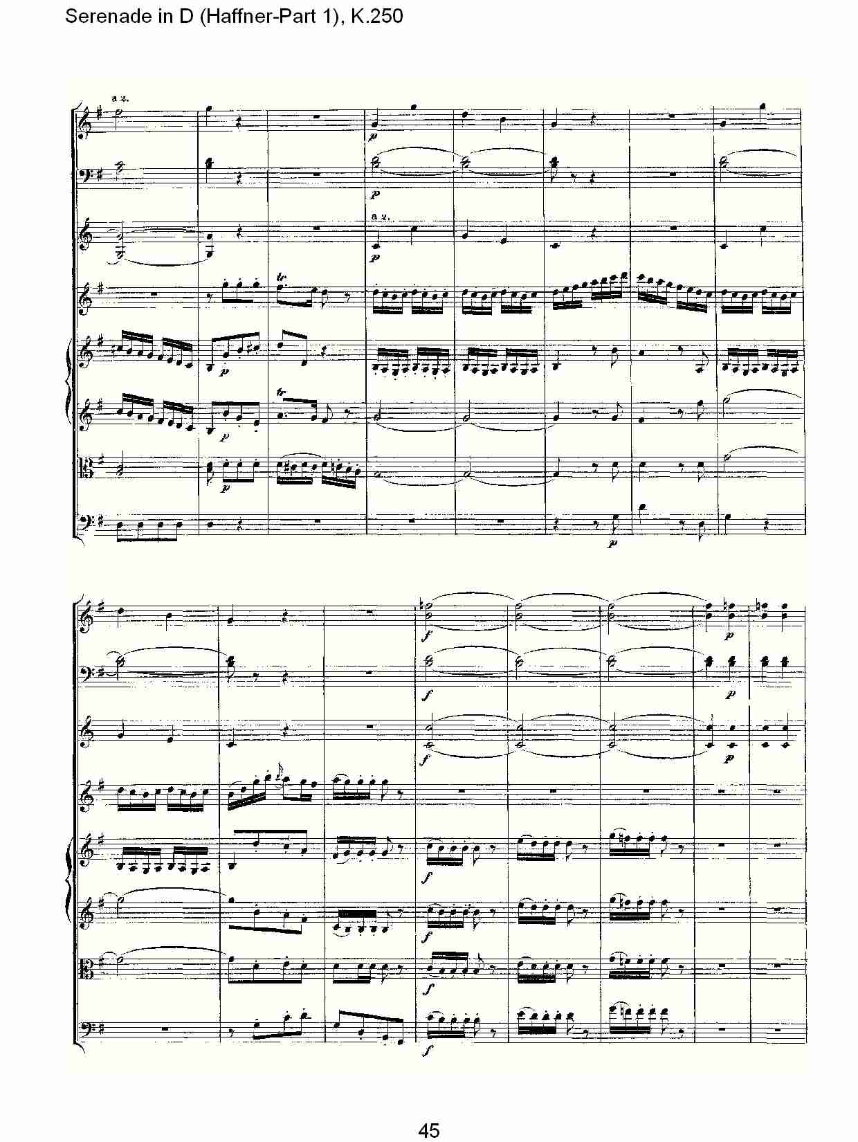 D调小夜曲(Haffner-第一部), K.250 （九）总谱（图5）