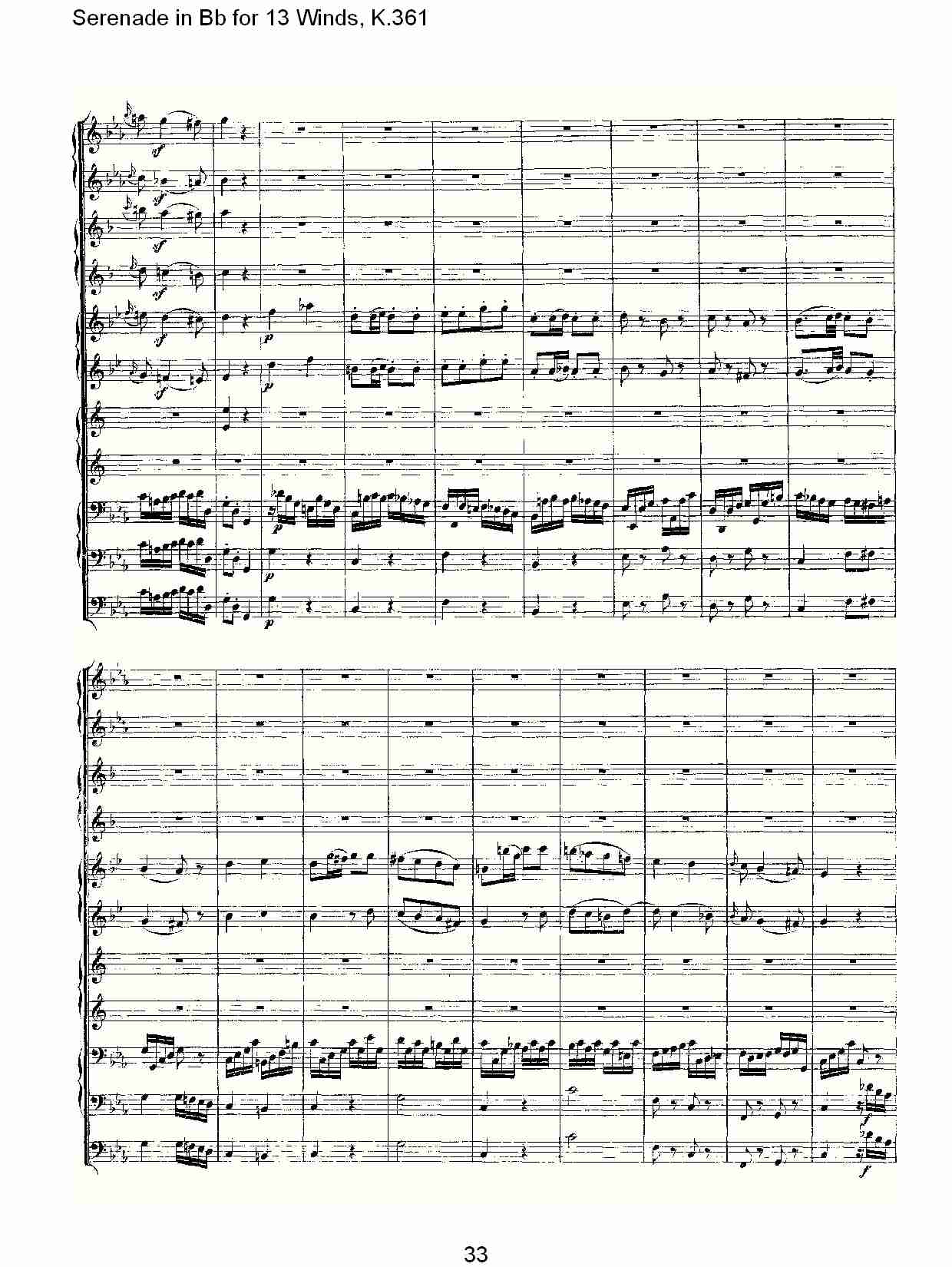 Bb调13管乐小夜曲, K.361（七）总谱（图3）