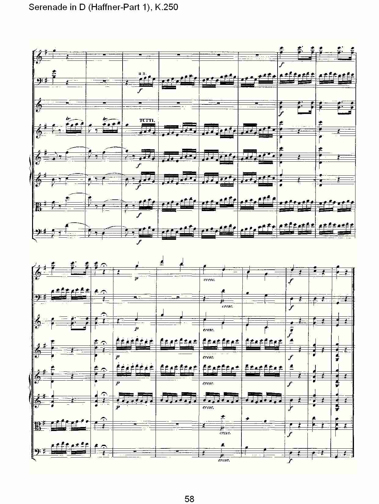 D调小夜曲(Haffner-第一部), K.250 （十二）总谱（图3）