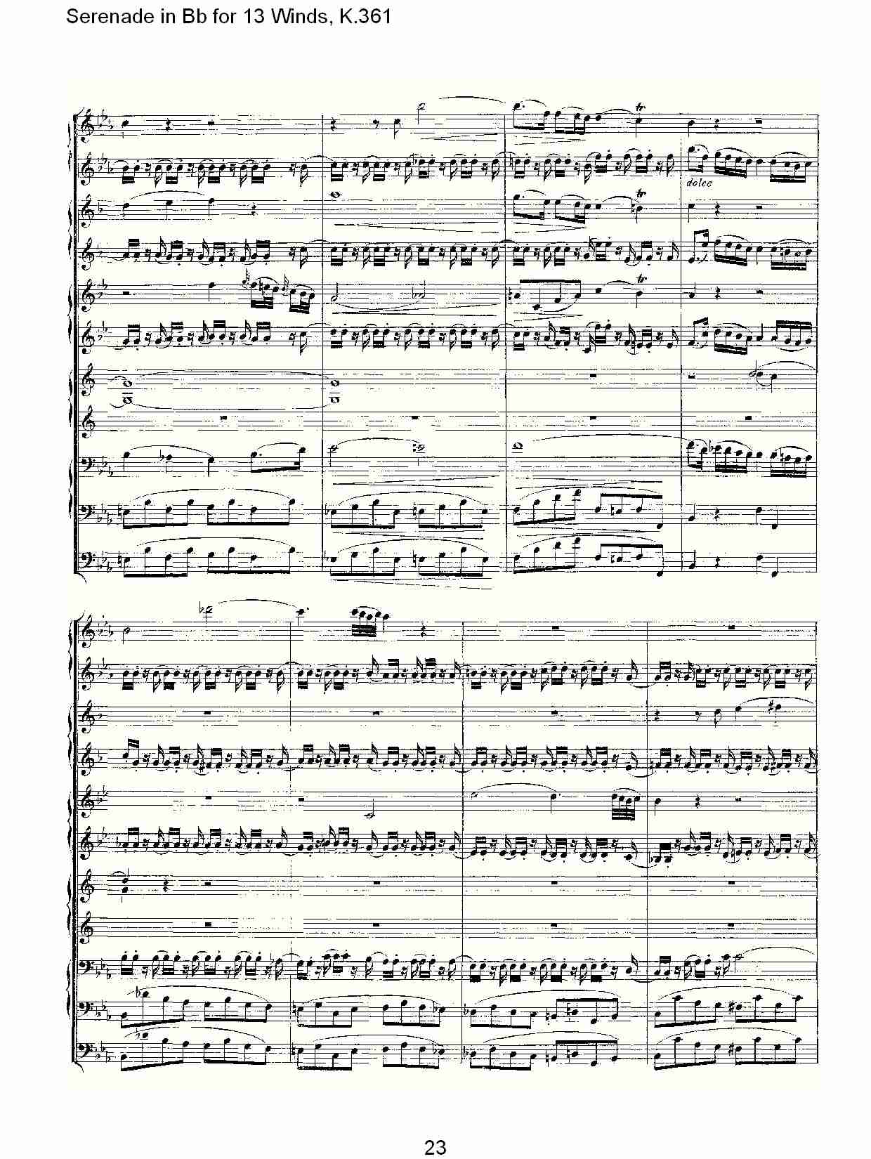 Bb调13管乐小夜曲, K.361（五）总谱（图3）