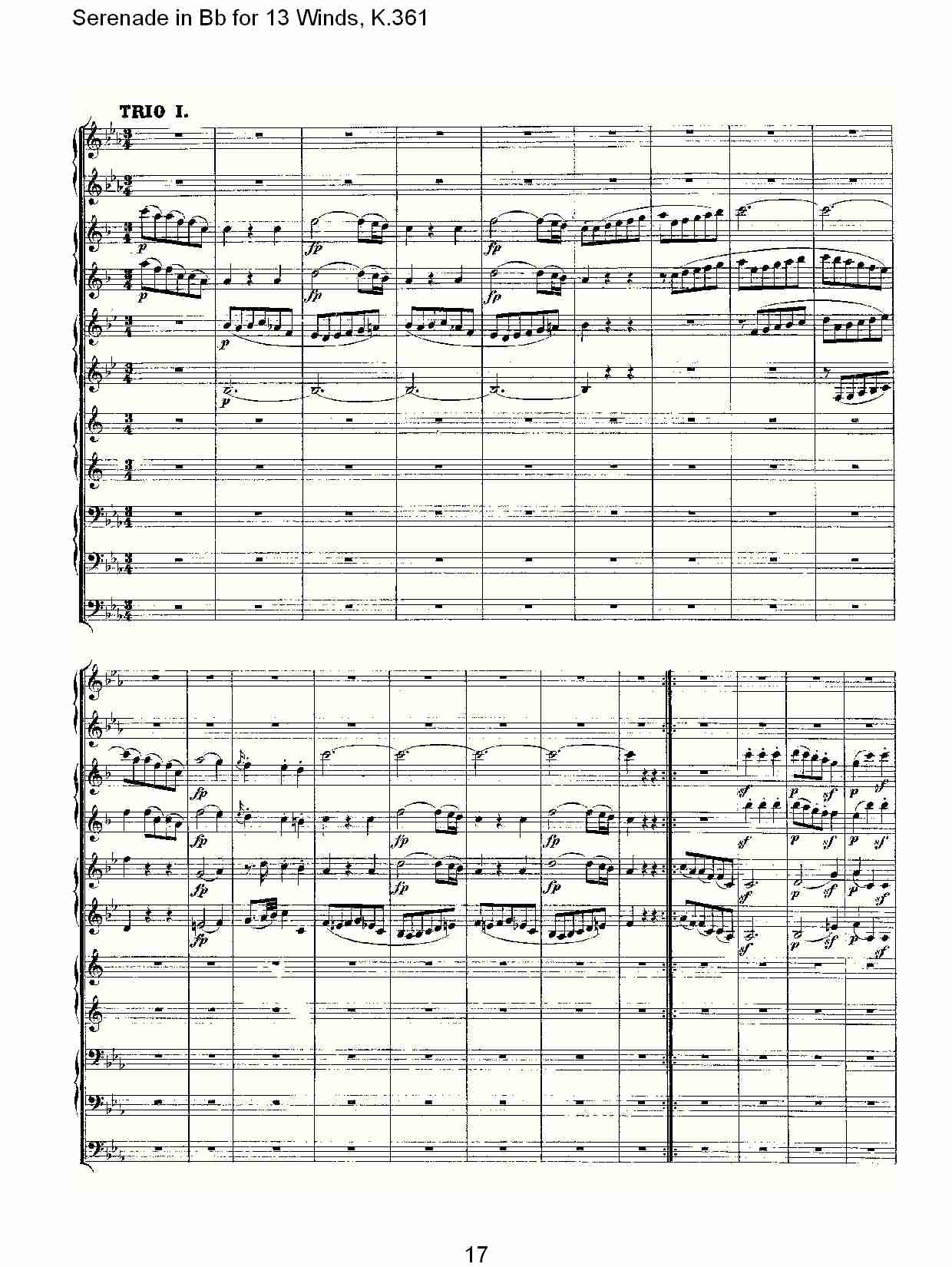 Bb调13管乐小夜曲, K.361（四）总谱（图2）
