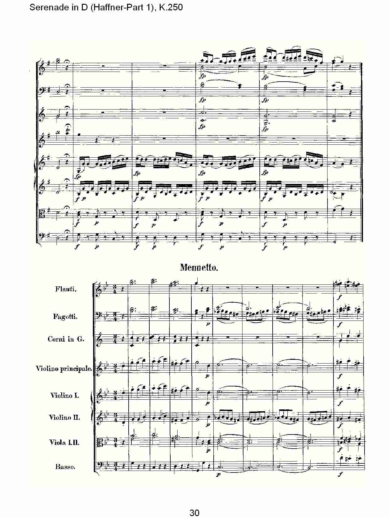 D调小夜曲(Haffner-第一部), K.250 （六）总谱（图5）