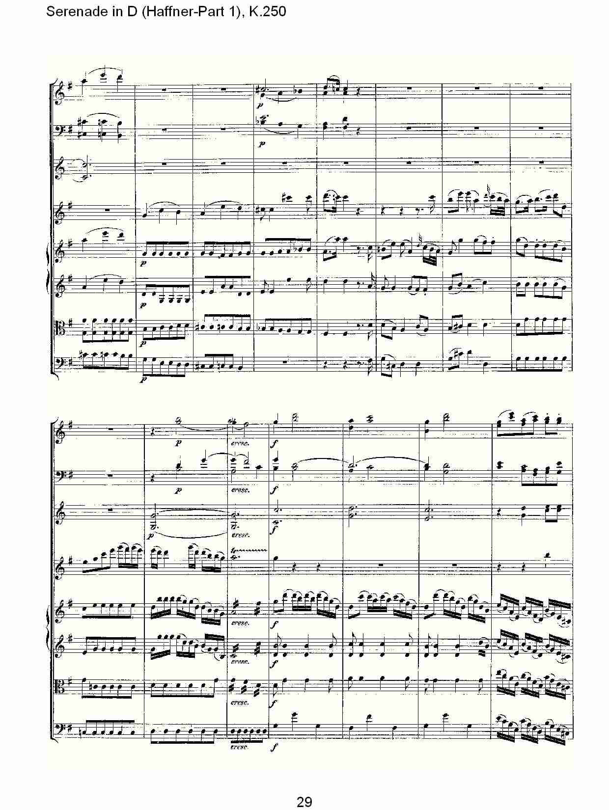 D调小夜曲(Haffner-第一部), K.250 （六）总谱（图4）
