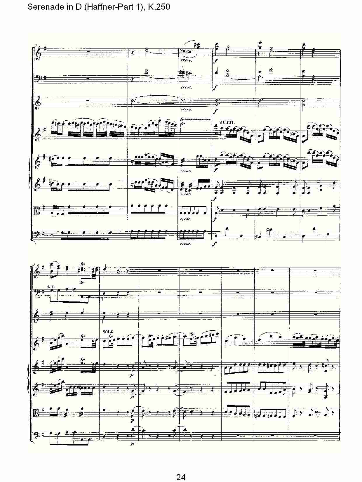 D调小夜曲(Haffner-第一部), K.250 （五）总谱（图4）