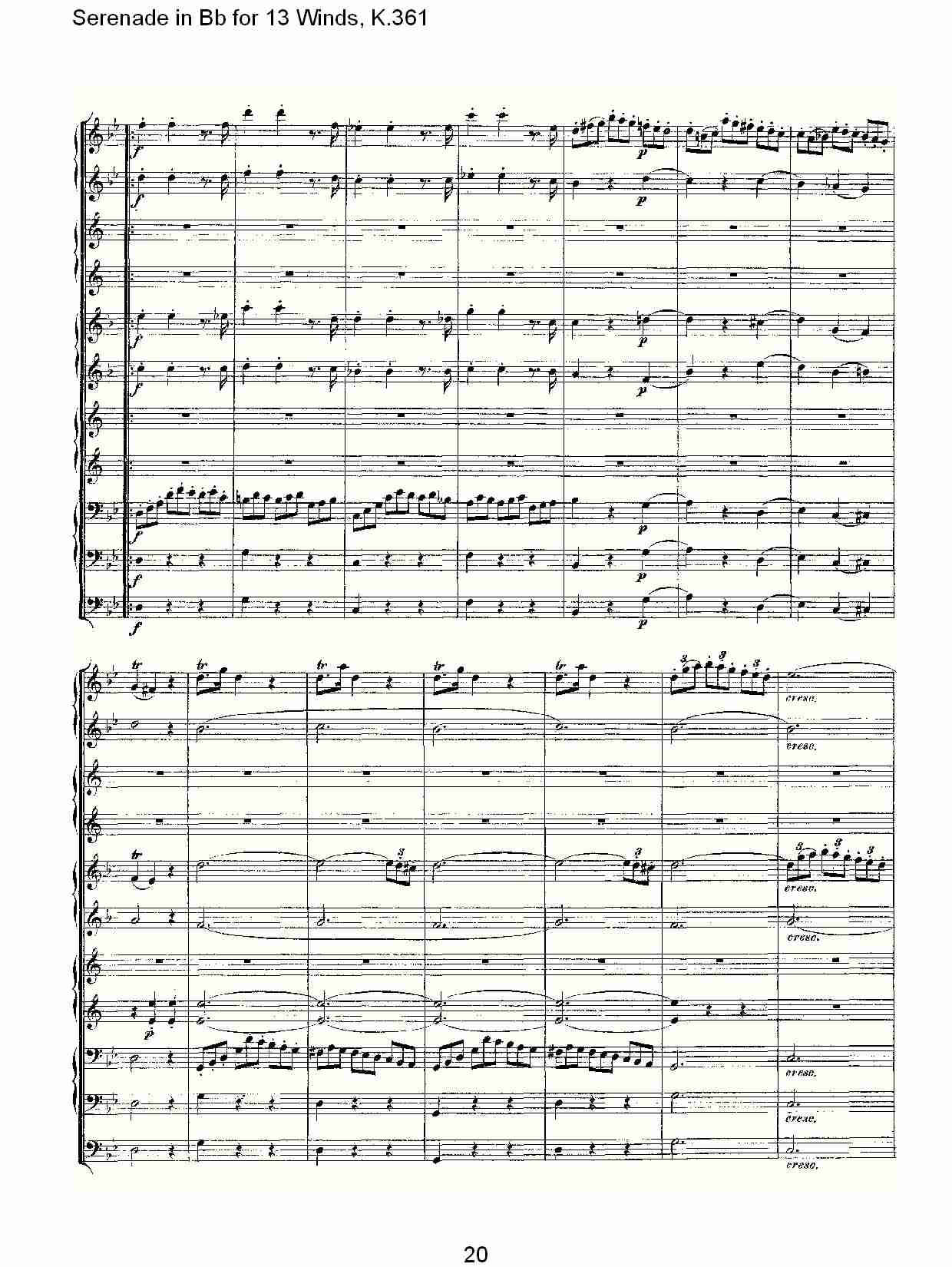 Bb调13管乐小夜曲, K.361（四）总谱（图5）