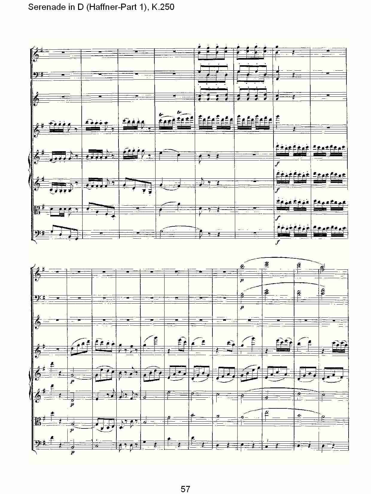D调小夜曲(Haffner-第一部), K.250 （十二）总谱（图2）