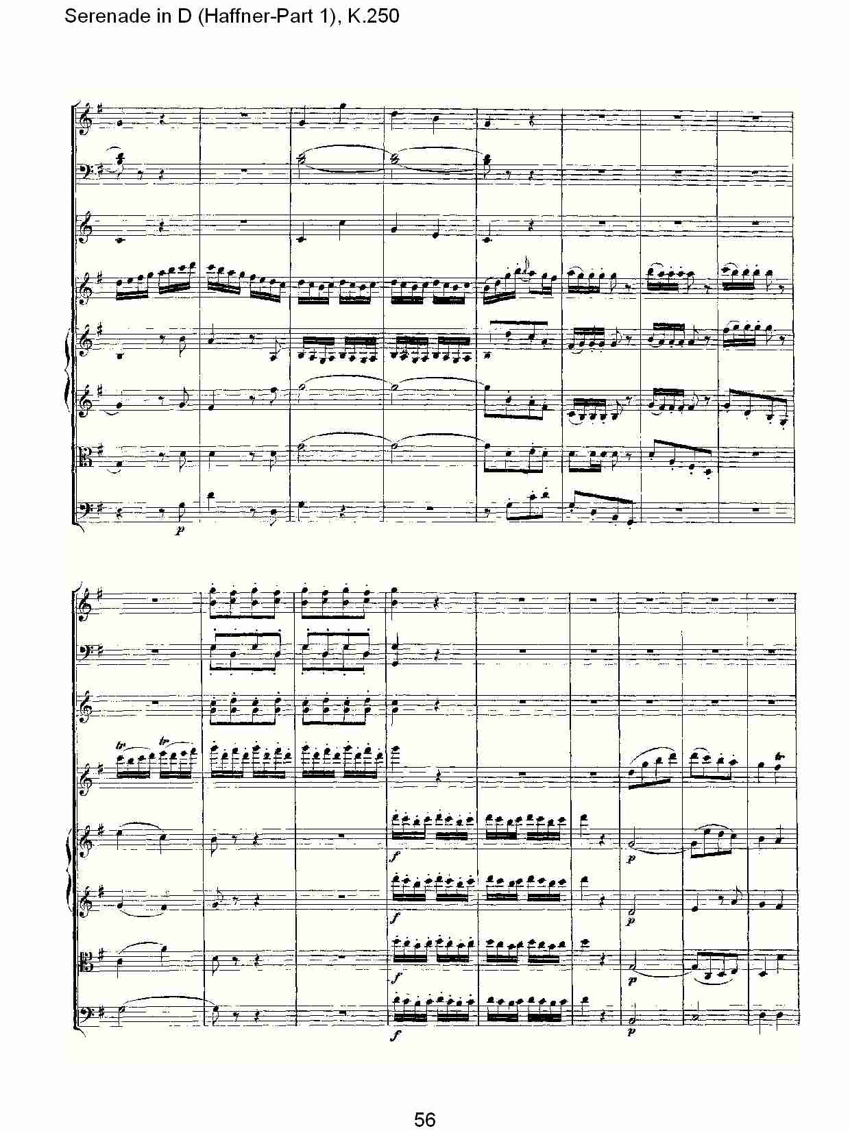 D调小夜曲(Haffner-第一部), K.250 （十二）总谱（图1）