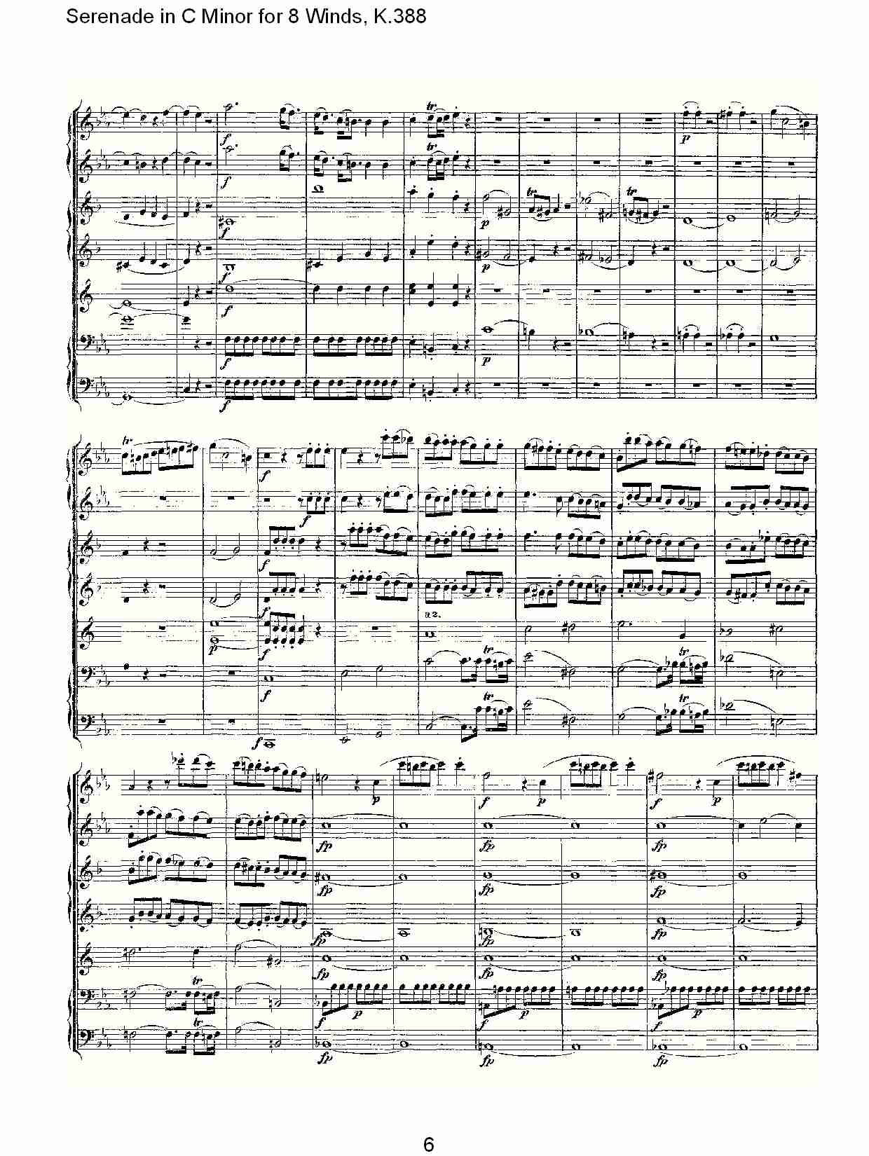 C大调8管乐小夜曲,  K.388（二）总谱（图3）