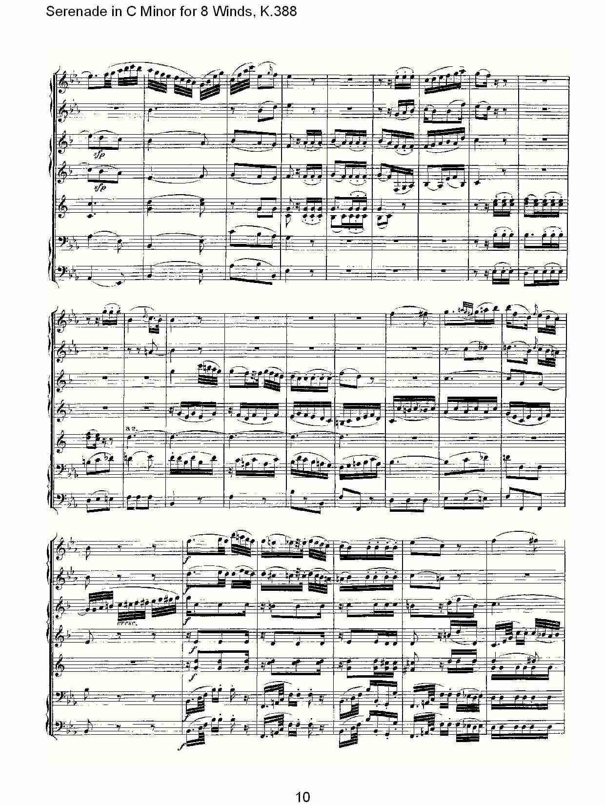 C大调8管乐小夜曲,  K.388（二）总谱（图6）