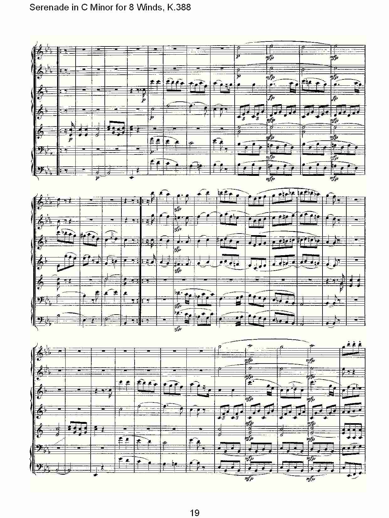 C大调8管乐小夜曲,  K.388（四）总谱（图4）