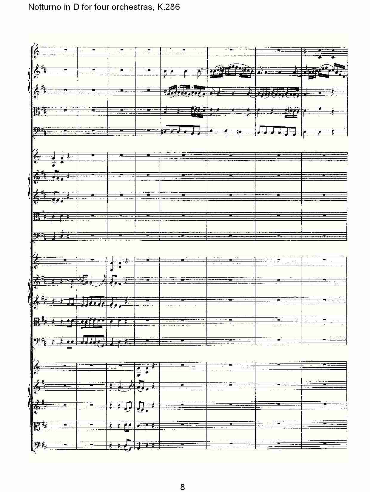 D调四管弦乐小夜曲,  K.286（二）总谱（图3）