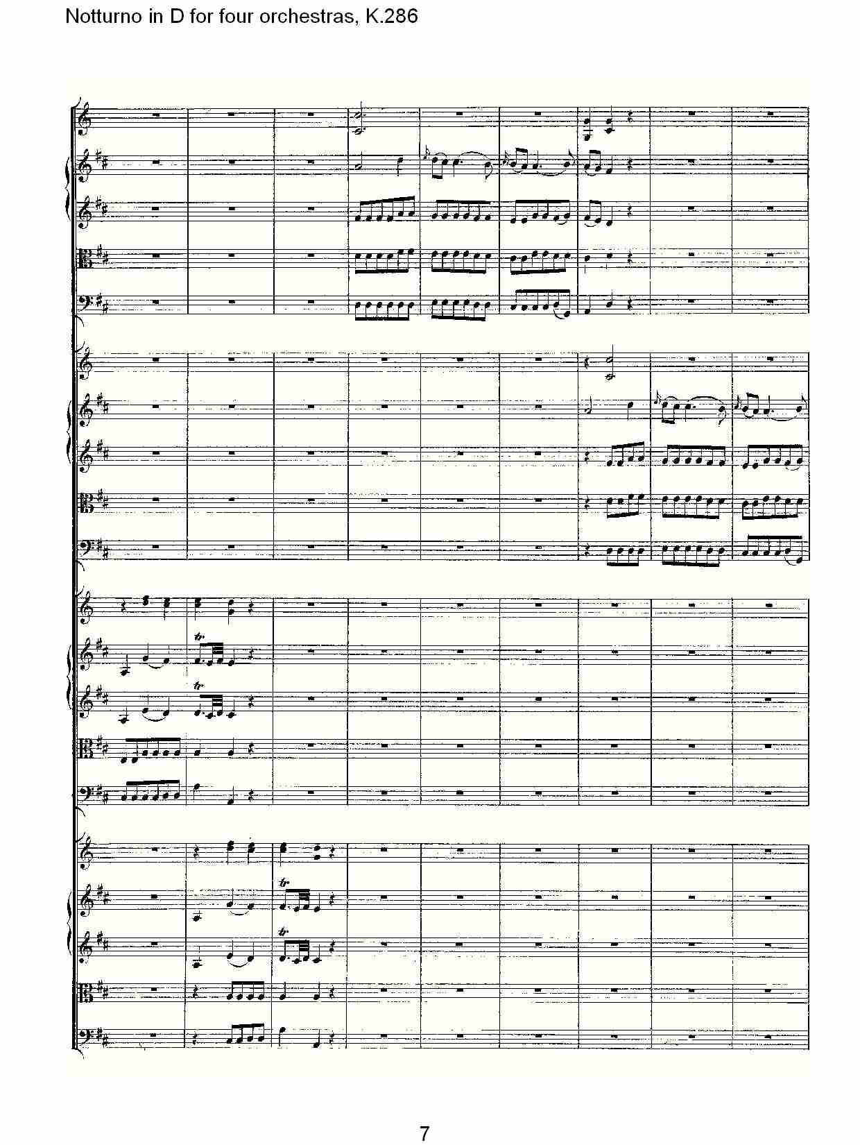 D调四管弦乐小夜曲,  K.286（二）总谱（图2）