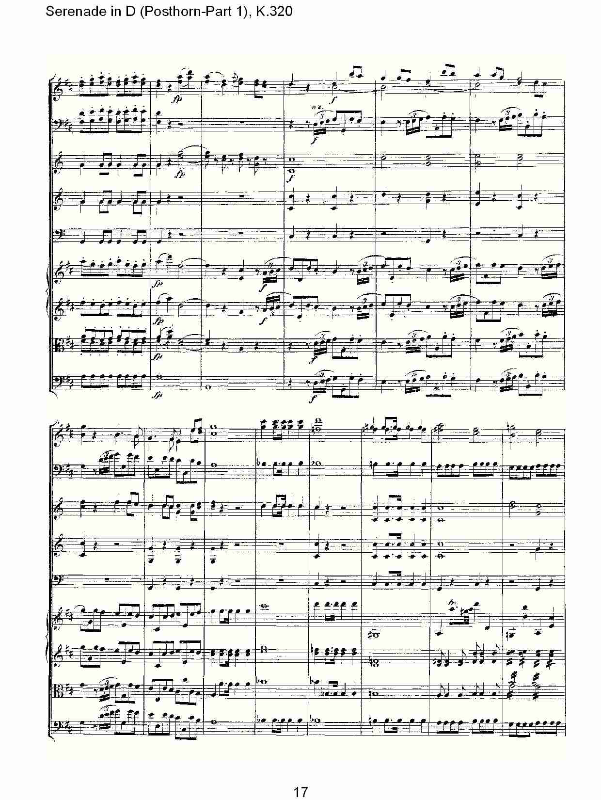 D调小夜曲(Posthorn-第一部), K.320（四）总谱（图2）