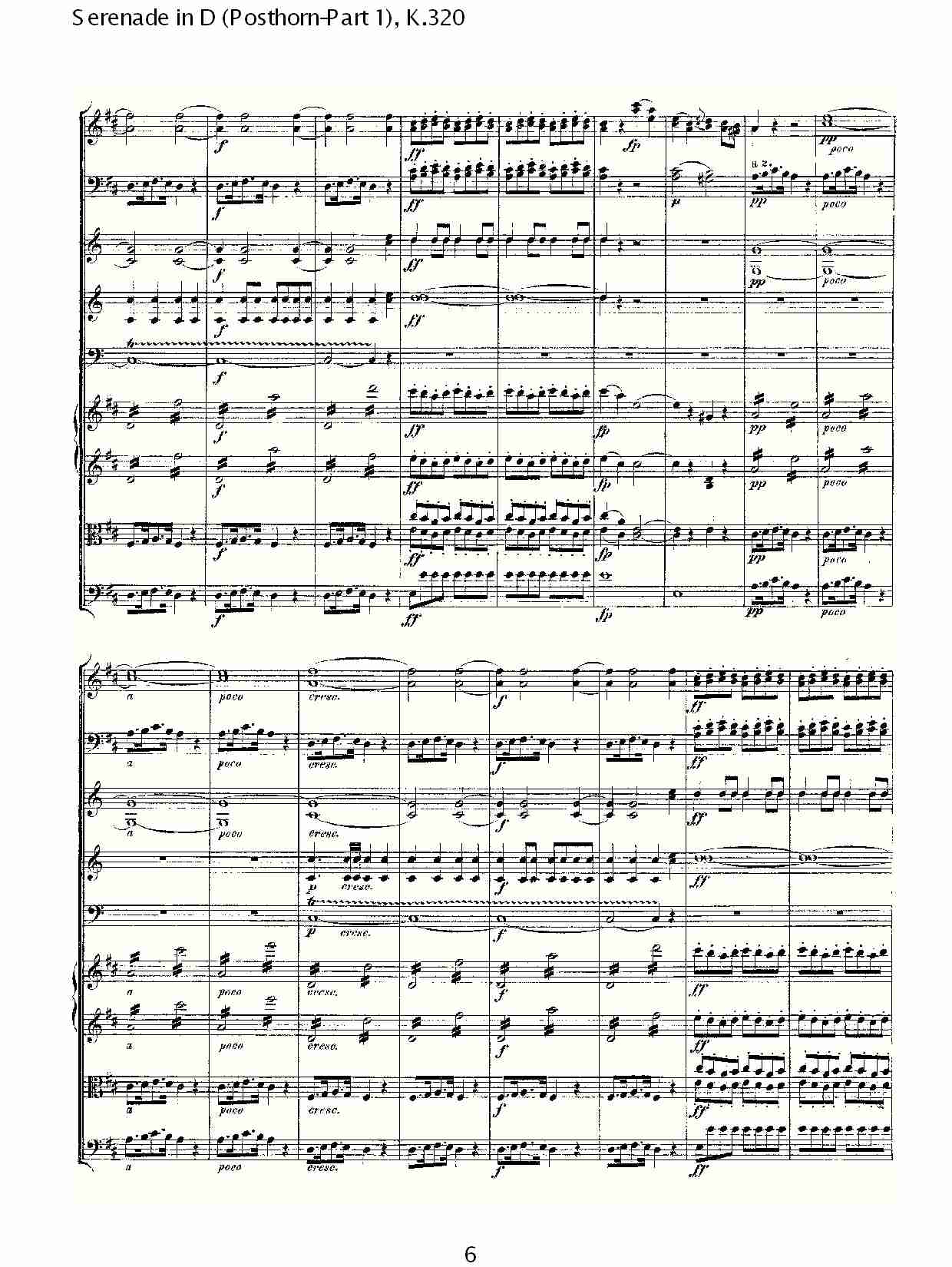 D调小夜曲(Posthorn-第一部), K.320（二）总谱（图1）