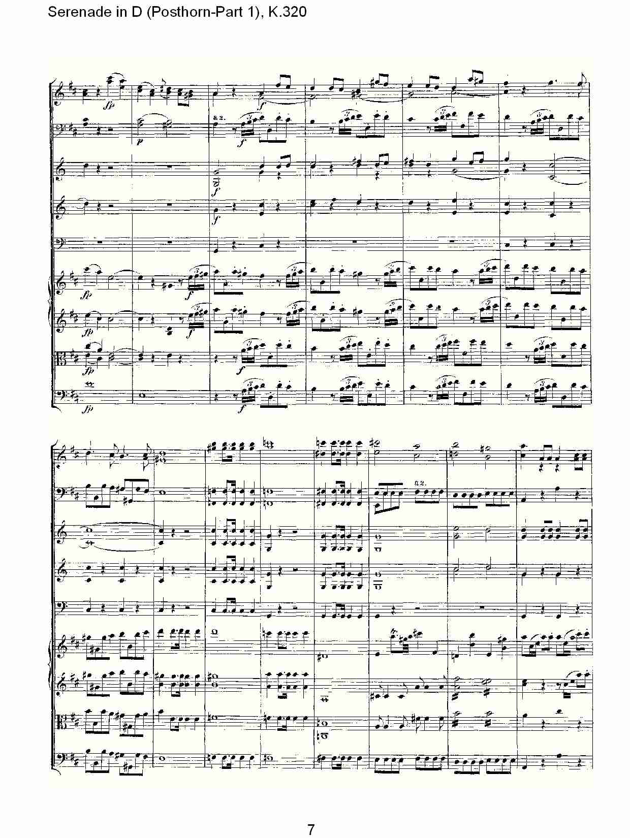 D调小夜曲(Posthorn-第一部), K.320（二）总谱（图2）